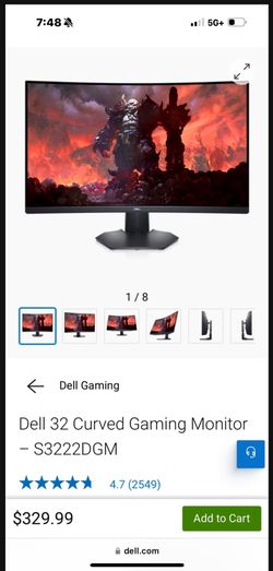 Dell 32 In Curved Monitor Selling 2 Of Them . Shoot Me An Offer