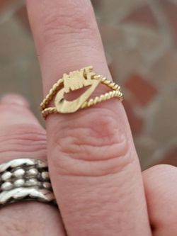 10k Solid Gold 90's Vintage Nike Ring