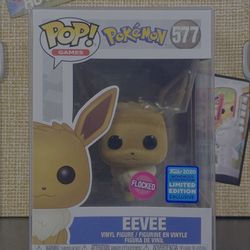 FUNKO POP EEVEE 577 FLOCKED WONDER-CON EXCLUSIVE POKÉMON