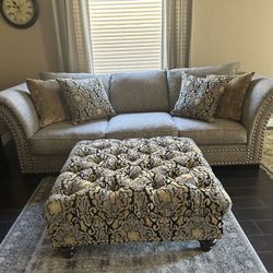 Sofa & ottoman With 4 Pillows