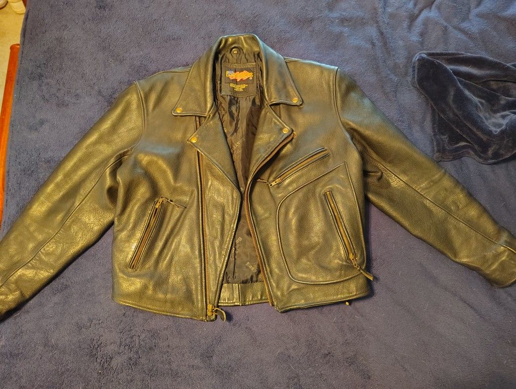 Vintage Easy Rider Leather Motorcycle Jacket 