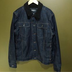 Men's William Rast Justin Timberlake Large Denim Sherpa Jacket New Blue