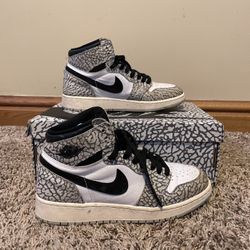 Jordan 1 Cement With Extra Laces Size 5Y