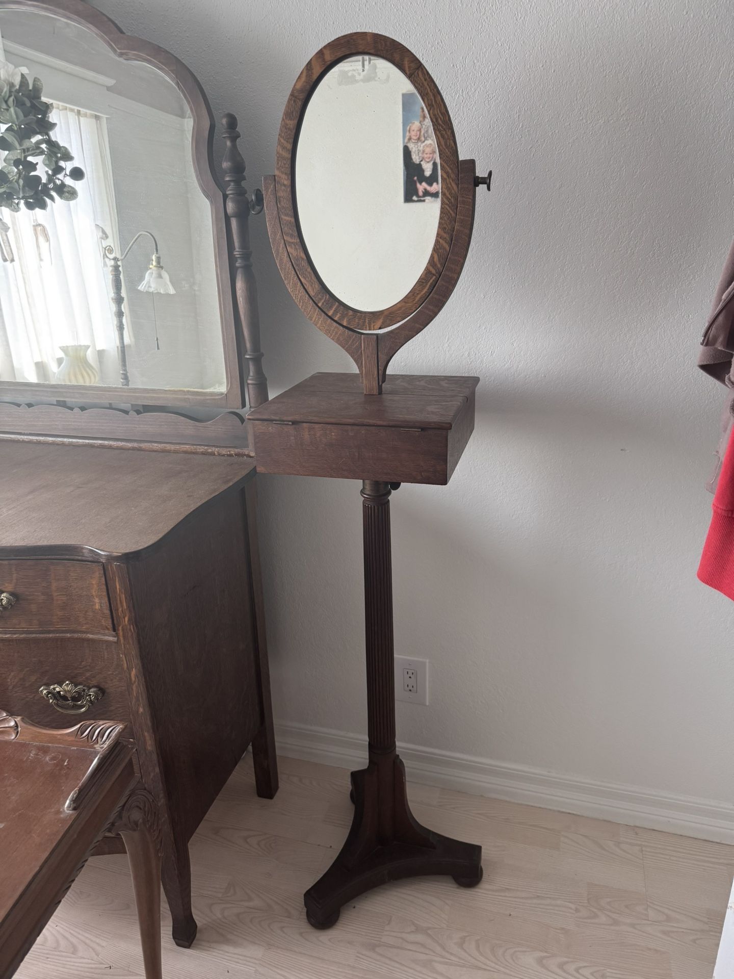 Antique 1800’s Shave Stand Mirror