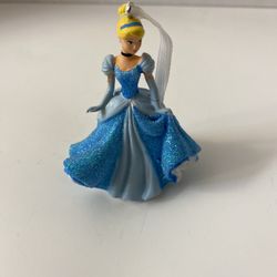Disney Cinderella Ornament; Blue Glittery Ball Gown; 3” Tall