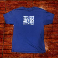 DC Shoes Blue Tee with white logo, great condition 100% cotton.