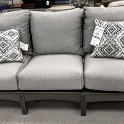 Visola Gray Outdoor/Patio Sofa with Cushions 