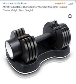 Ativafit Adjustable Dumbbell for Workout Strength Training Fitness Weight Gym (Single)