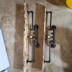 4 Ft Wall Shelf With Steam Punk Mount