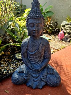Vintage Meditative Buddha Statue Garden Home Decor Waterproof Polystone 22"