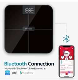 Sinocare Bathroom Scale With Backlit LED Display- Black