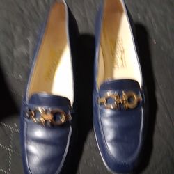 Salvartore Ferragamo Navy Loafers