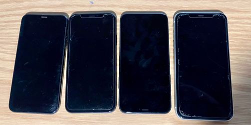 Lot of 4 Apple iPhone X Smartphones – For Parts