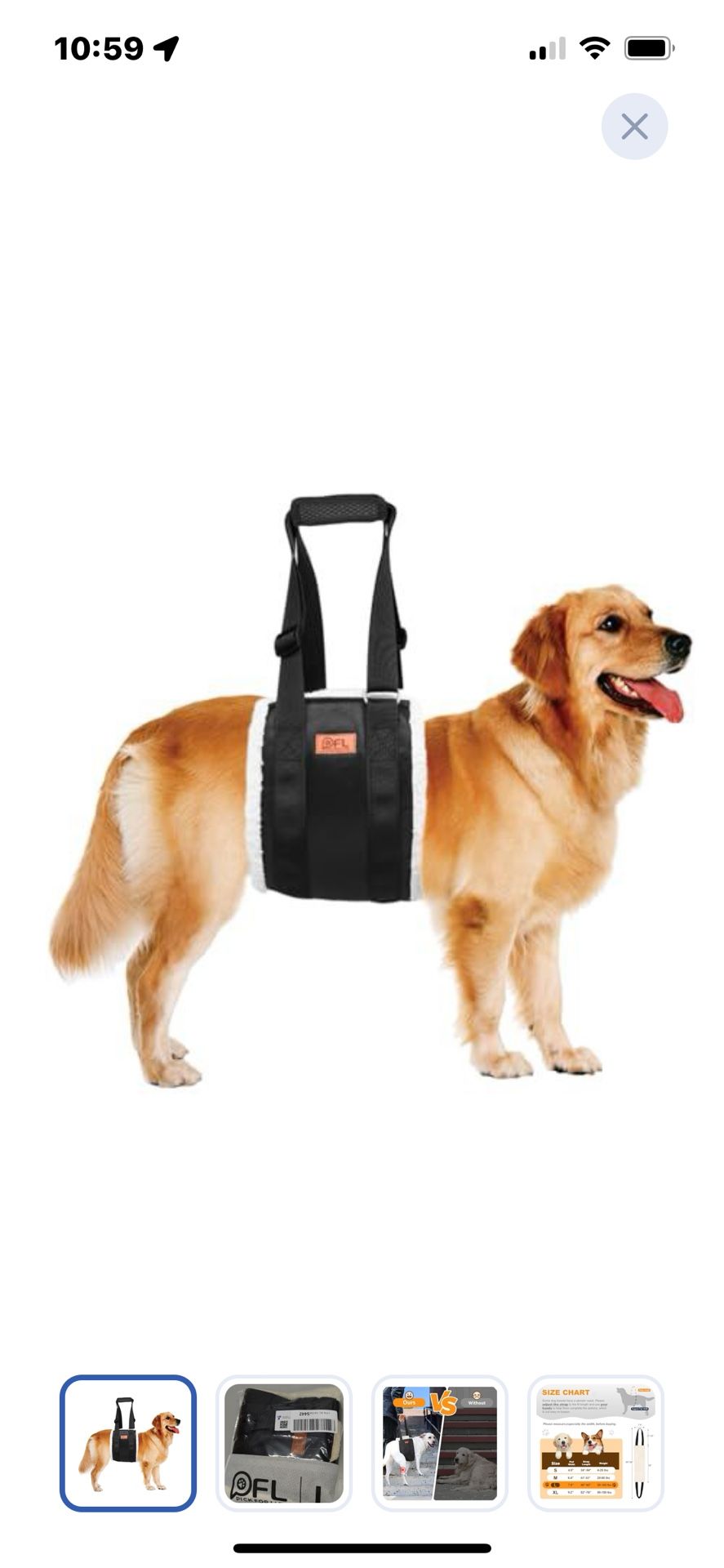 “New”Adjustable Dog Lift Harness/sling(Large Dog Hind Leg Support)(weak,injured,disabled,ACL)retail$29