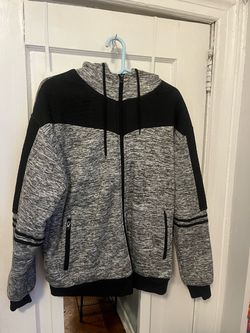 Heavy thick furry zip up hoodie Large