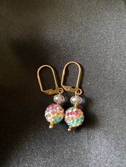 Nice earrings with colorful stones stainless steel