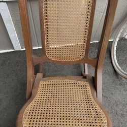 Antique Wood & Bamboo Rocking Chair 