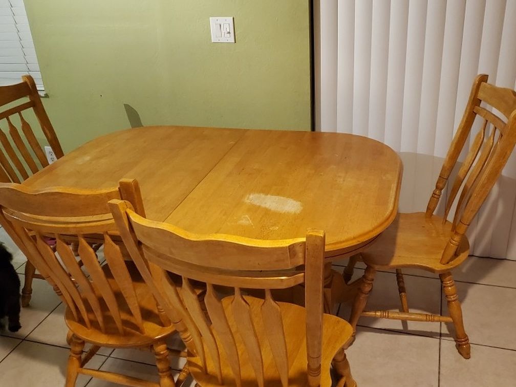 Wood Table & 4 Chairs - FREE