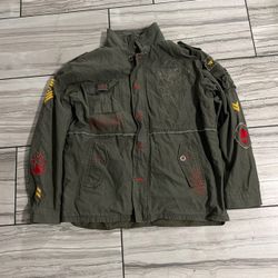Y2k military jacket with embroidery size XL