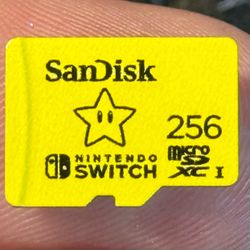Sandisk 256GB Nintendo Switch 1 Memory Card Micro SD SDXC Yellow Star