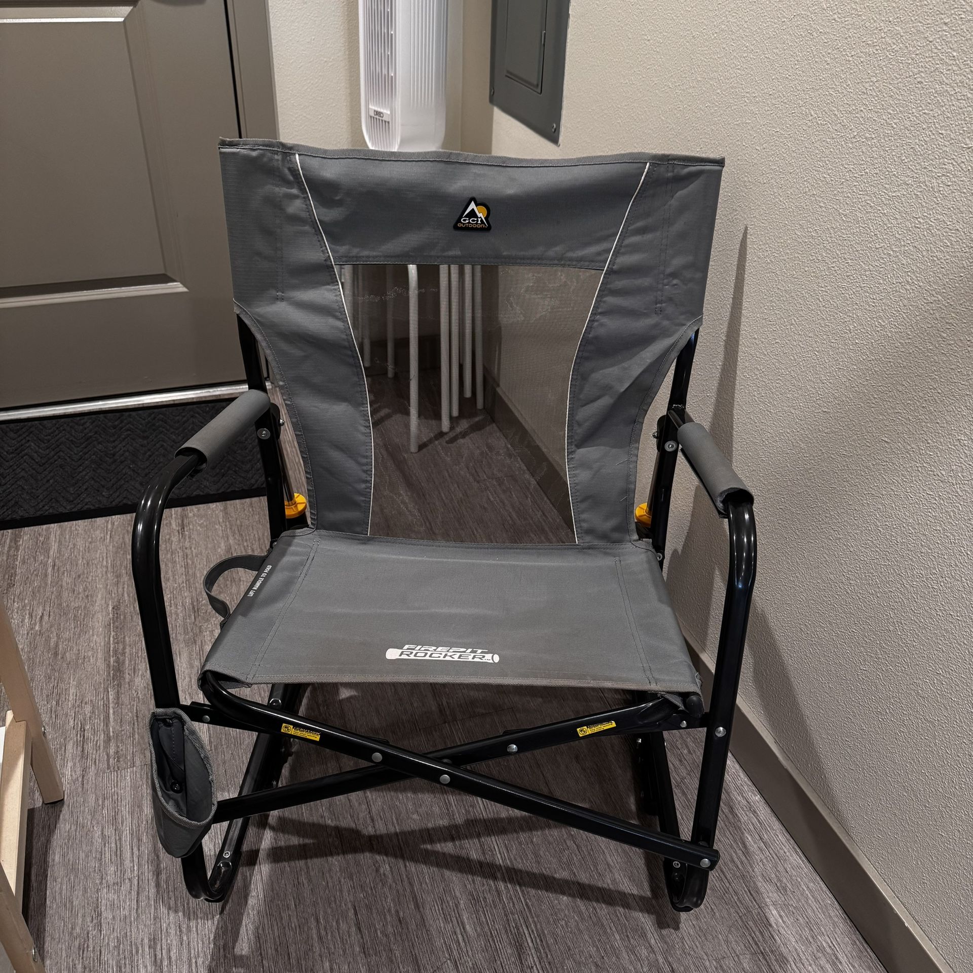 gci firepit rocker outdoor chair grey with handles