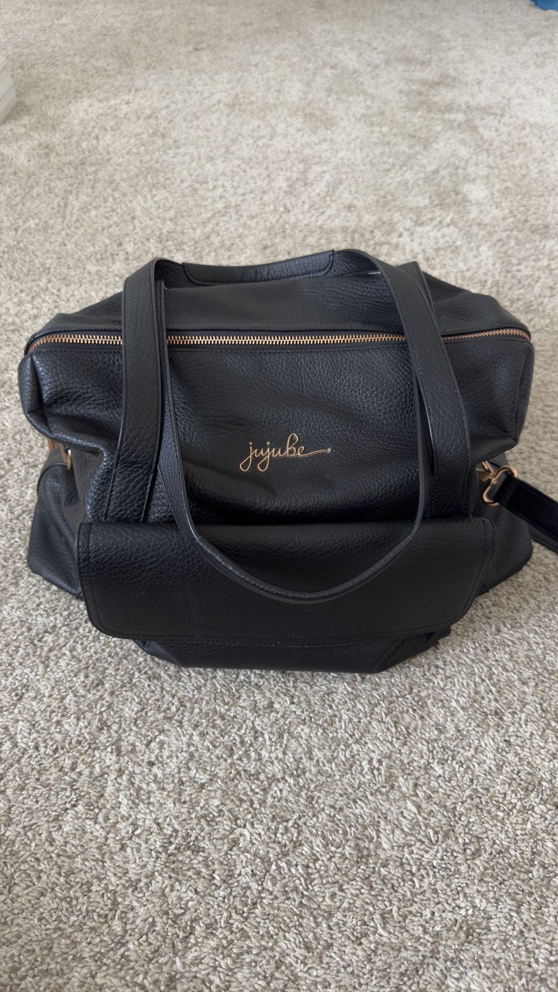 Jujube Wherever Weekender black vegan leather diaper bag