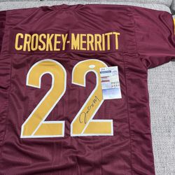 Jacory Bill Croskey-Merritt Signed Autograph Custom Jersey-JSA Coa-Commanders