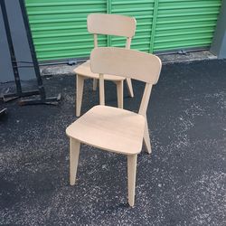 2 wooden chairs