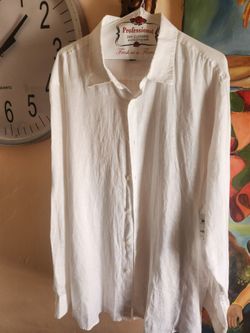 White NWT Linen  Men Shirt XXL