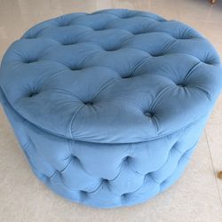 Velvet Ottoman With Storage 