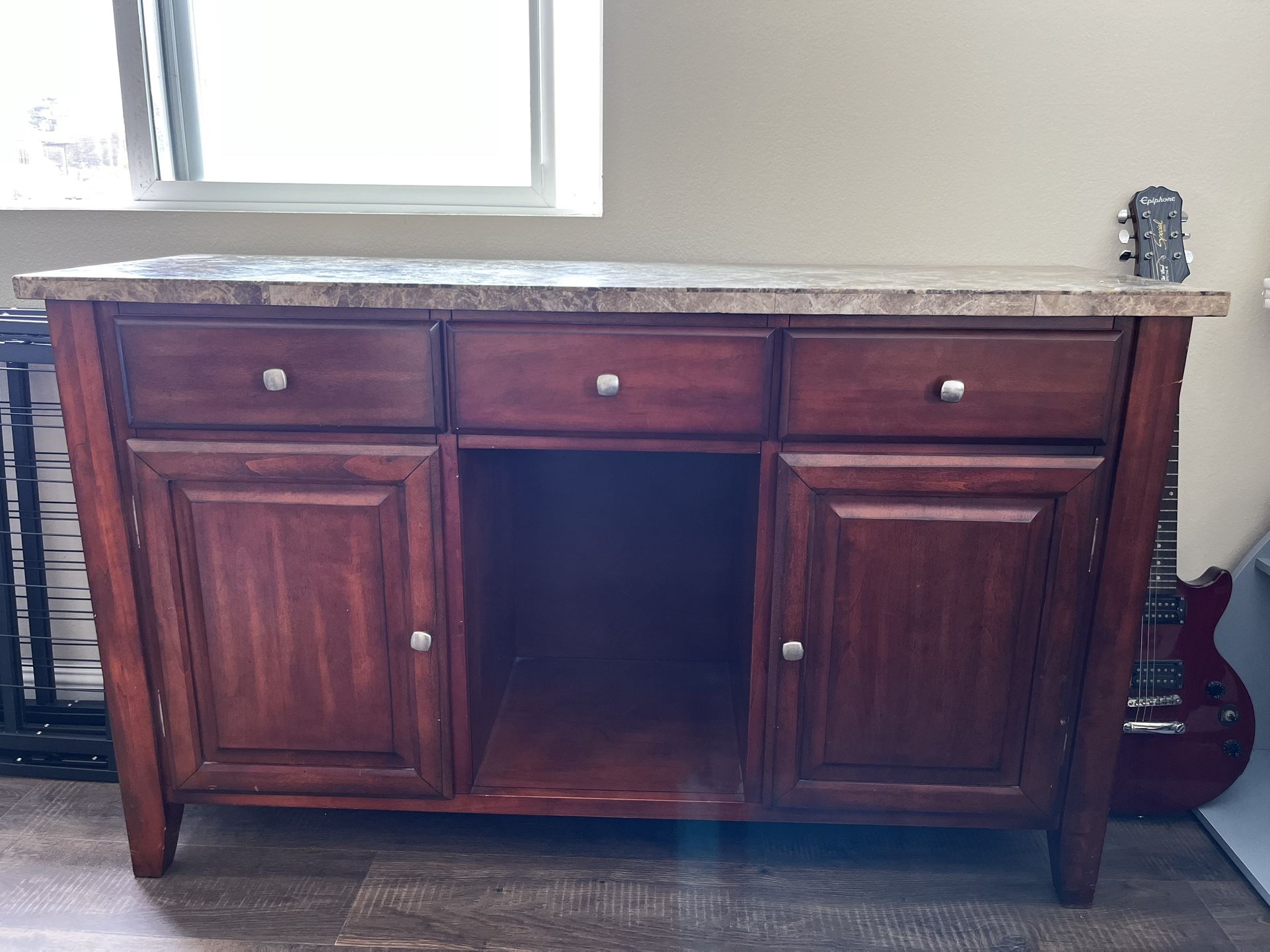 Wooden Cabinet With Marble Top