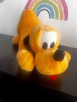 DISNEY VINTAGE PLUTO 12 INCH LAYING PLUSH!  WALT DISNEY WORLD