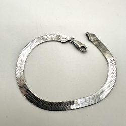 Sterling Silver Herringbone  Bracelet 