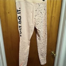 Nike pink and black speckled pants - M