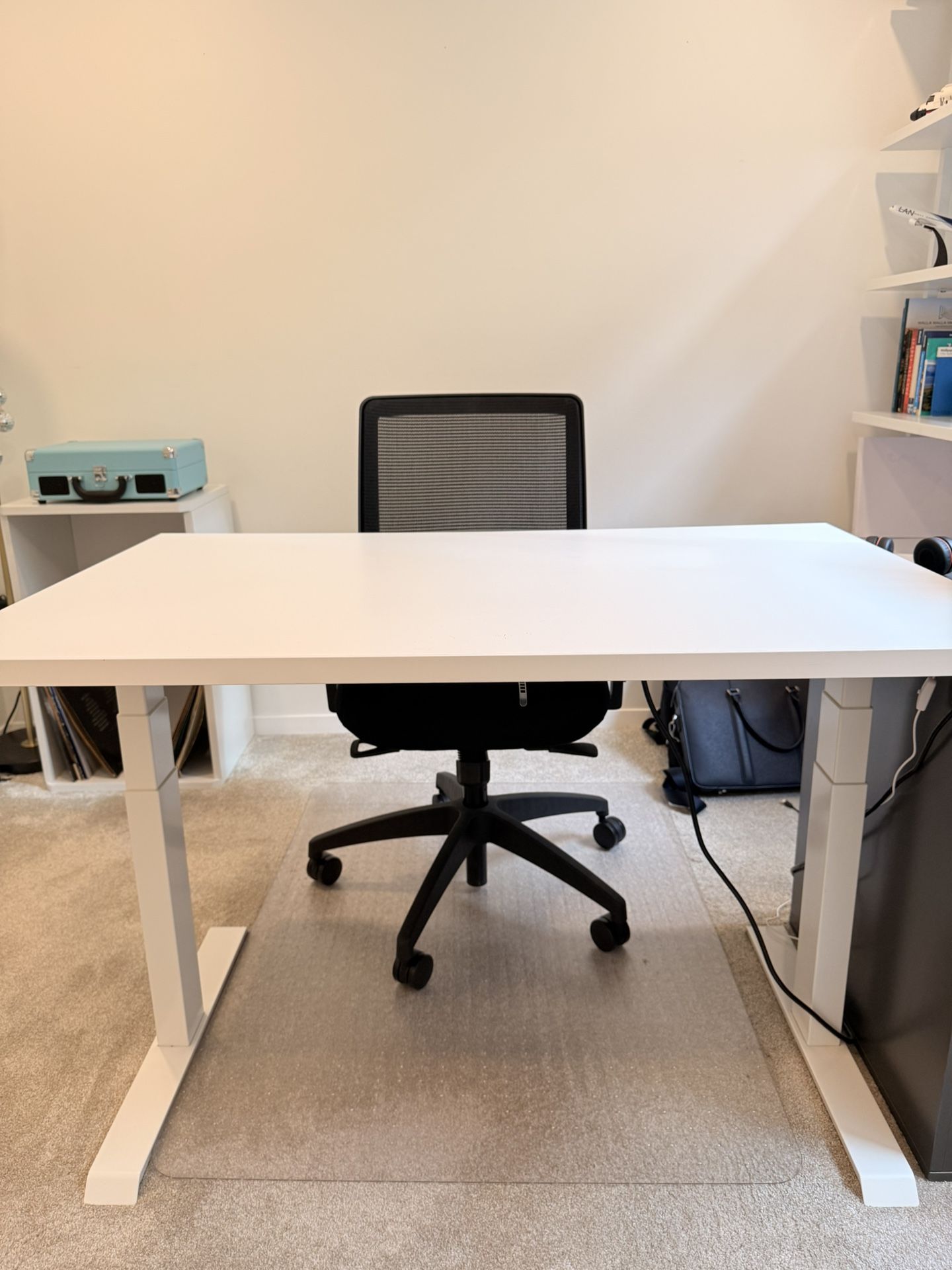 Height Adjustable Desk + Office Chair - Barely Used 