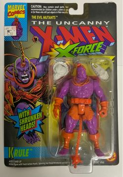 The Uncanny X-MEN X-Force Krule With Shrunken Heads MOC Toybiz 1993 New On Card