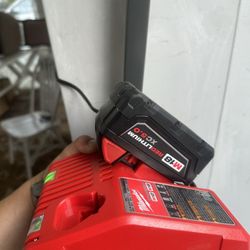NEW Fuel Milwaukee Weedwacker NEW With Charger and A 5.0 Battery Package 