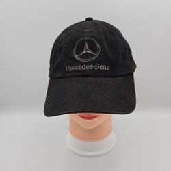 Mercedes-Benz Embroidered Logo Black AdjustableStrapbackHat