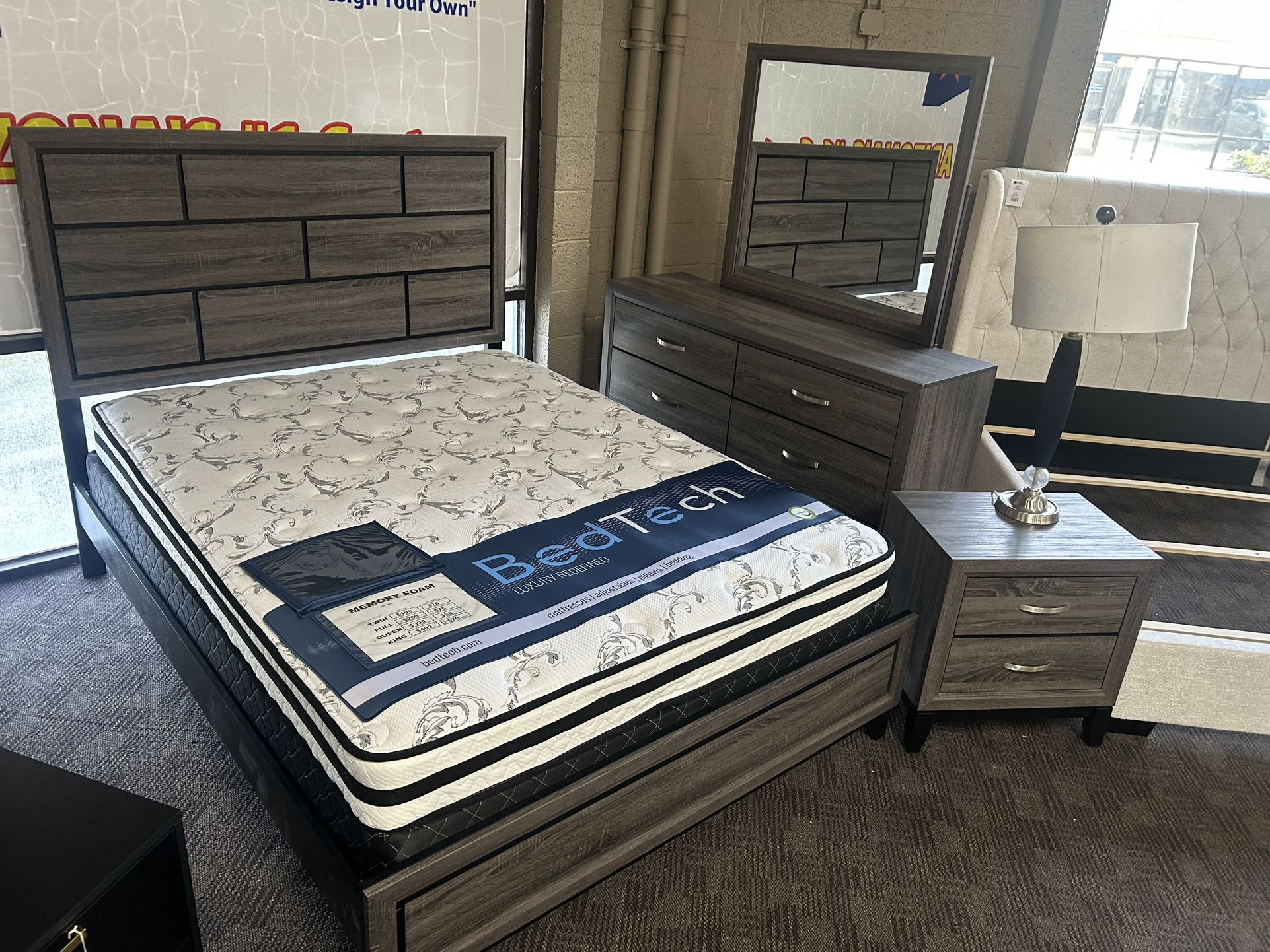 Black And Gray Modern Queen Bedroom Set 