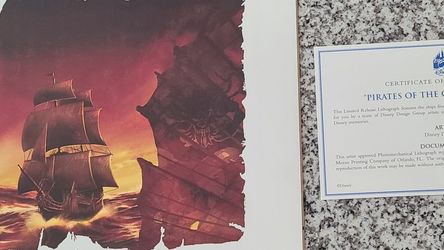 Limited Release "Pirates Of The Caribbean" Ships Lithograpgh