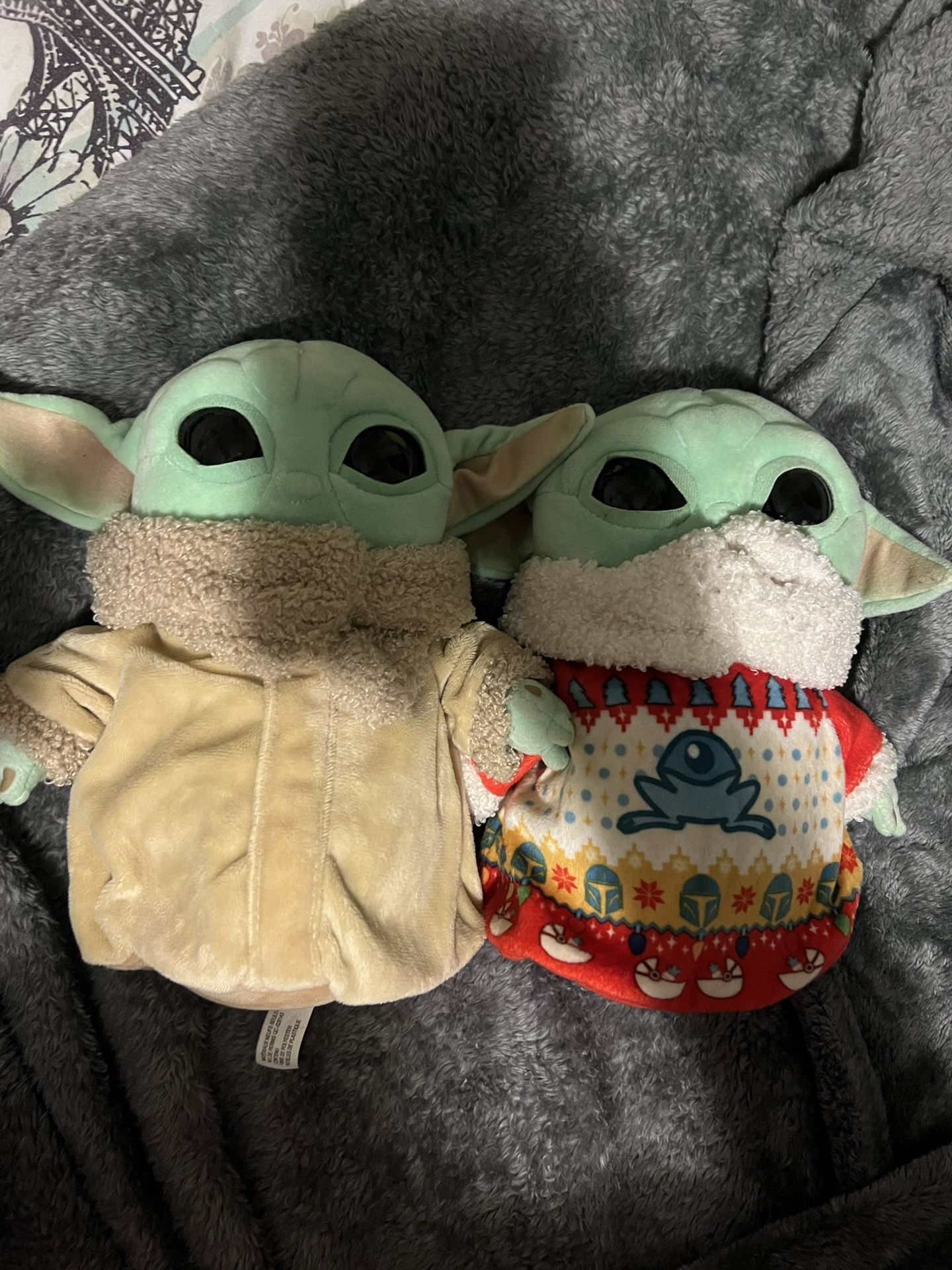 Two Baby Yoda Plushes
