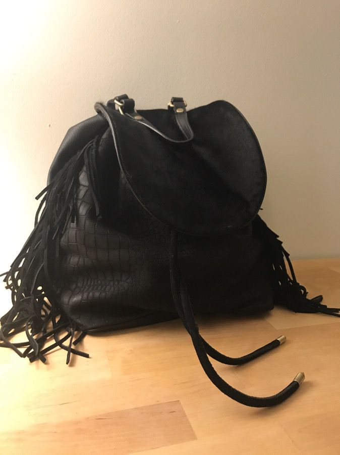 Sam Edelman black leather backpack