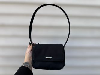 Nine West Black Shoulder Bag Purse Leopard Interior Y2K Bag