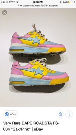 Authentic Bapesta Roadsta Cotton Candy Sax Pink Size 8 Men Authentic Bapesta Roadsta Cotton Candy Sax Pink Size 8 Men