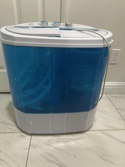 ZENSTYLEshang Portable Compact Wash machine 10lbs Washer (5.5 Wash Capacity + 4.4 Spin Capacity), Blue + White