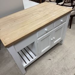 Kitchen Island  butcher block table - Excellent Condition- 50” x 28” x 36”  Retail: $1250