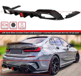 19-22 BMW G20  M340i Carbon Fiber Rear LED Diffuser + Side Spats