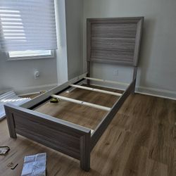 Brand New In Box B6710 Twin Size Gray Color Bed Frame Special