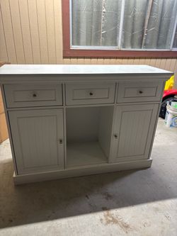White Wood Sideboard Buffet Cabinet