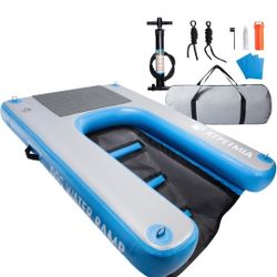 Dog Water Ramp, 60" x 40" Inflatable Dog Float Floating Ramp Ladder for Pools Boats Docks | Dog On Water Ladder Steps | for Swimming Pets Up to 220 Po